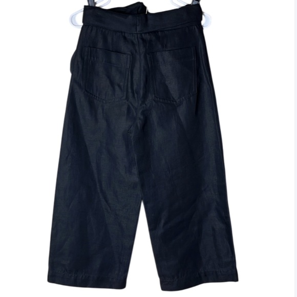 VINCE NWT Black Wide Leg Tie Front Cropped Pants - Size 10 - Picture 4 of 11